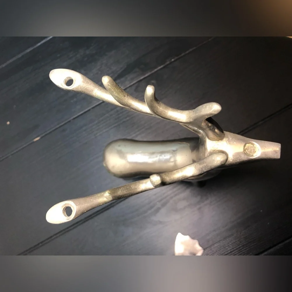 Restoration Hardware Silver Metal Decorative Figurines - Reindeer & Penguin